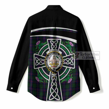 Urquhart Tartan Crest Women Casual Shirt Scottish Thistle Celtic Cross Alba Gu Brath