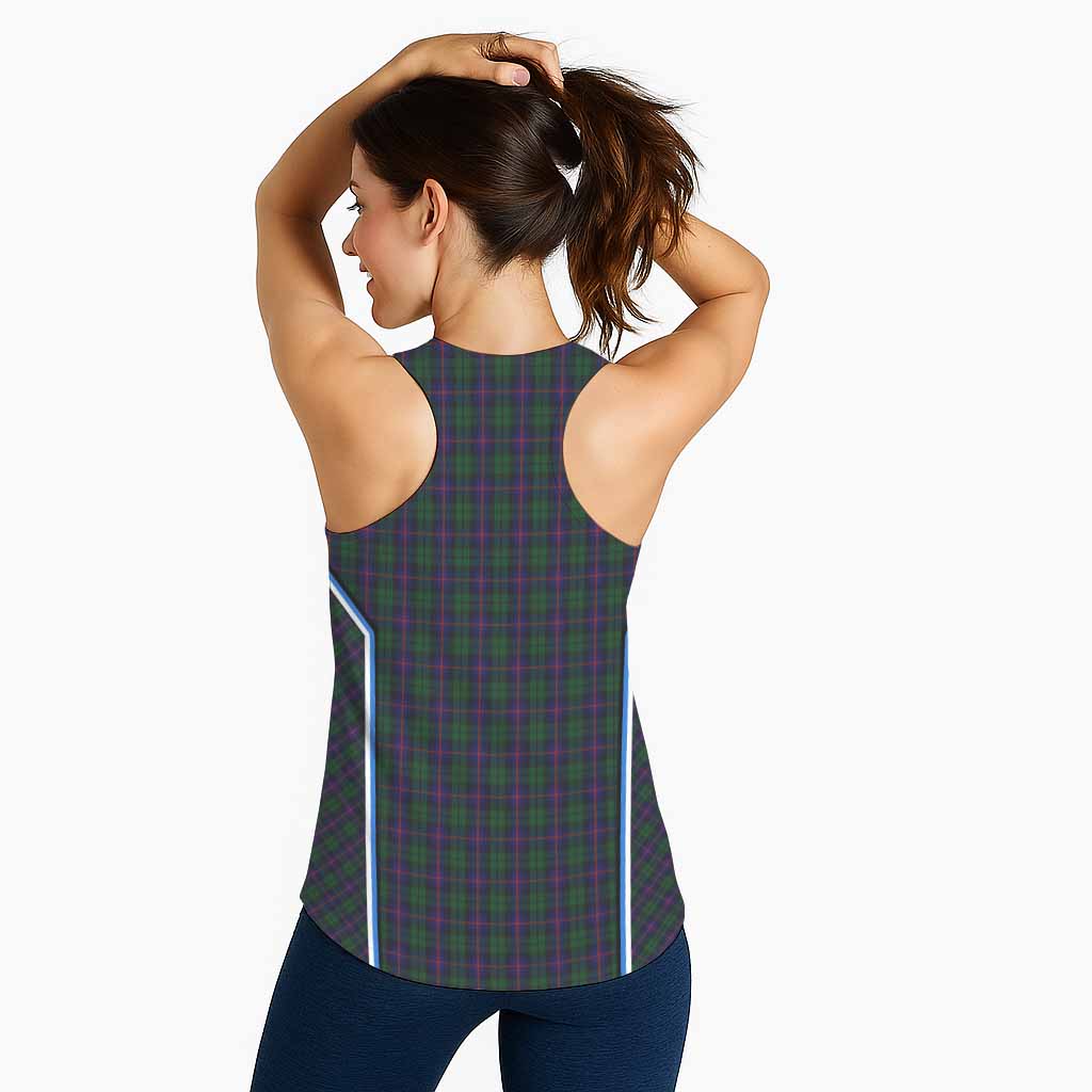 Urquhart Tartan Crest Women Racerback Tanks Scotland Coat of Arm Flag Style - Tartan Vibes Clothing
