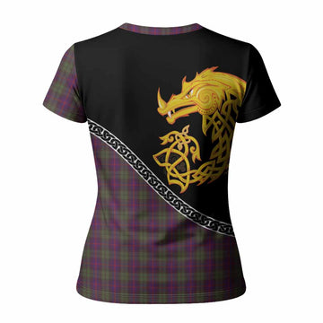 Urquhart Tartan Crest Women T shirt Legendary Dragon Knot Half Style