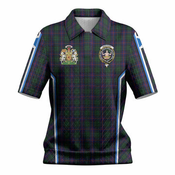 Urquhart Tartan Crest Women’s Polo Sweater Top Scotland Coat of Arm Flag Style