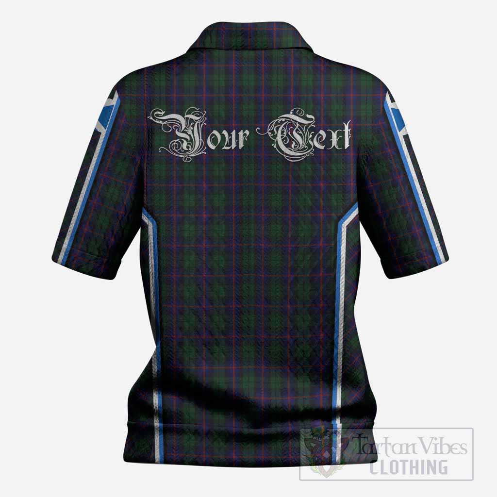 Urquhart Tartan Crest Women’s Polo Sweater Top Scotland Coat of Arm Flag Style