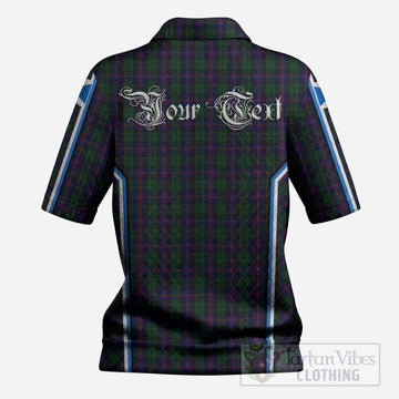 Urquhart Tartan Crest Women’s Polo Sweater Top Scotland Coat of Arm Flag Style