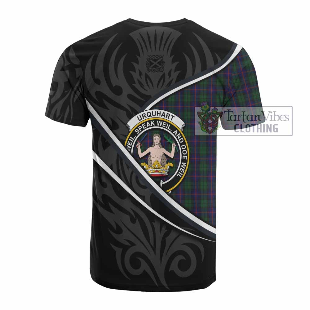 Urquhart Tartan Family Crest Cotton T-shirt Celtic Scottish Thistle Floral - Tartan Vibes Clothing