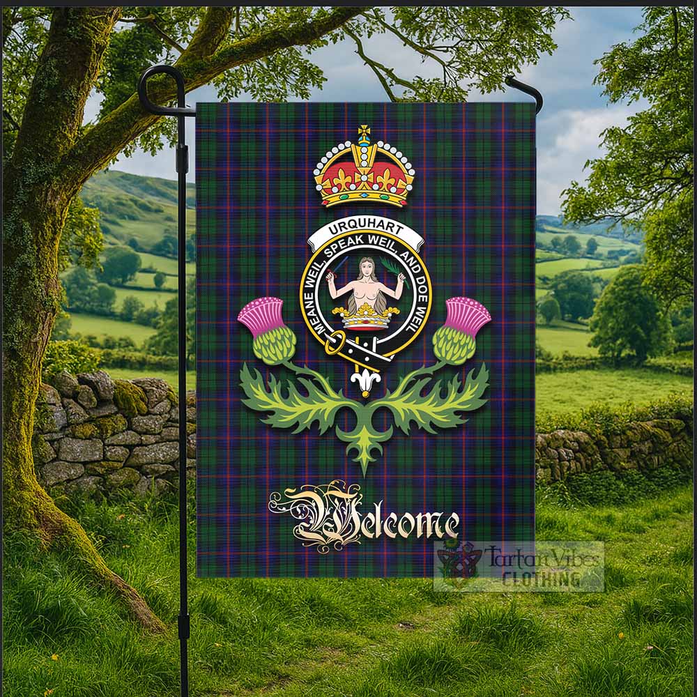 Urquhart Tartan Family Crest Garden Flag Royal Thistle Welcome Style - Tartan Vibes Clothing