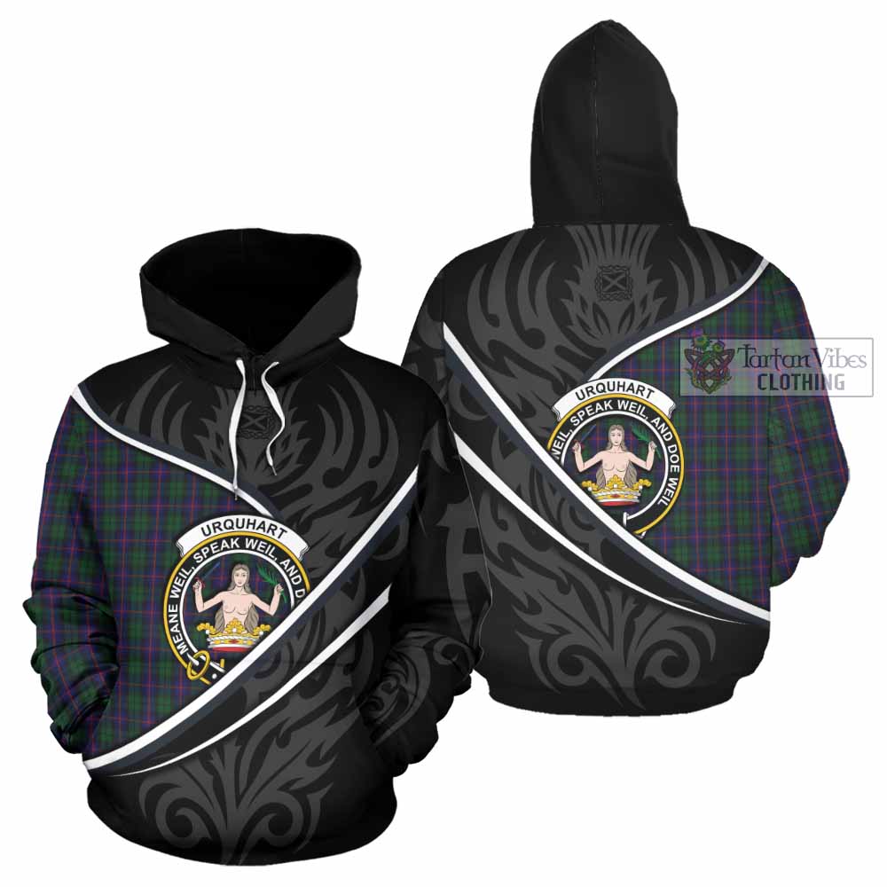 Urquhart Tartan Family Crest Hoodie Celtic Scottish Thistle Floral - Tartan Vibes Clothing