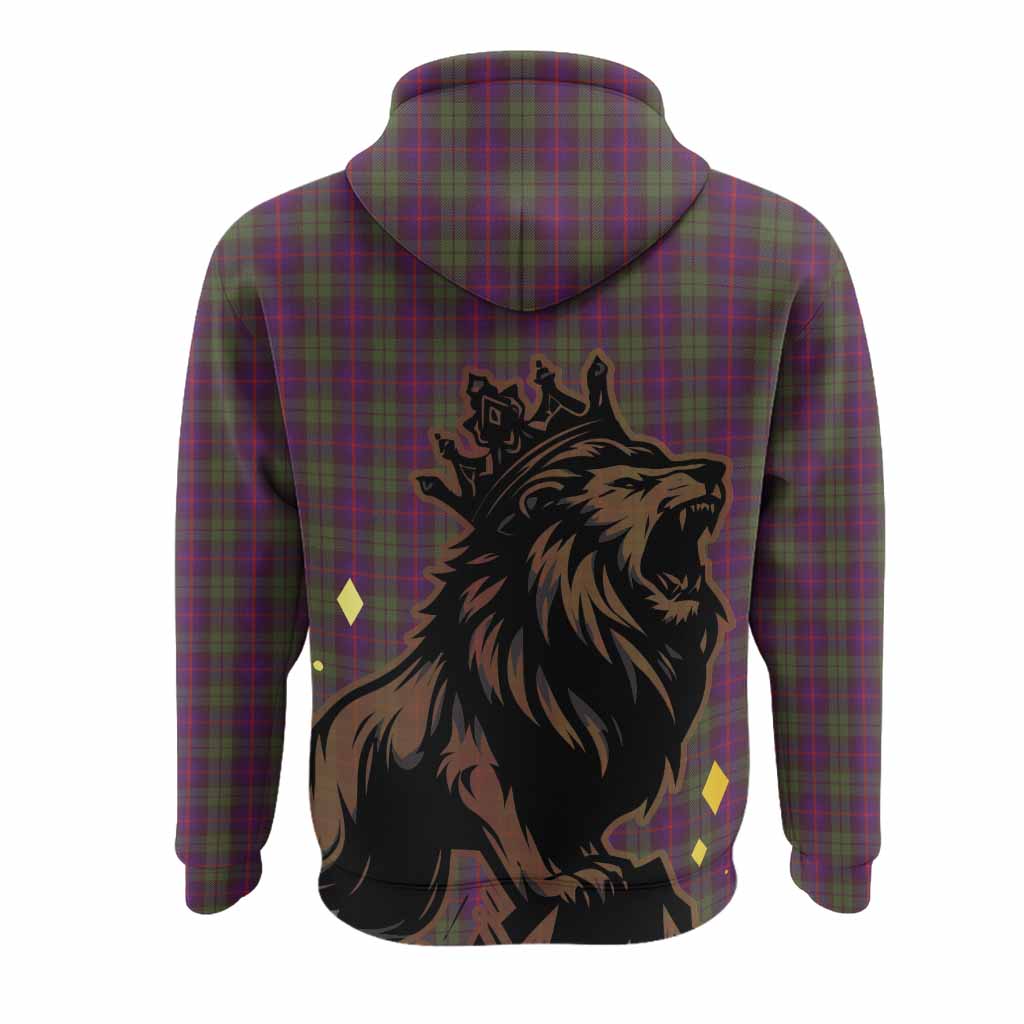 Urquhart Tartan Family Crest Hoodie Crowned Lion Roaring