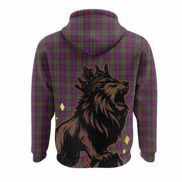 Urquhart Tartan Family Crest Hoodie Crowned Lion Roaring
