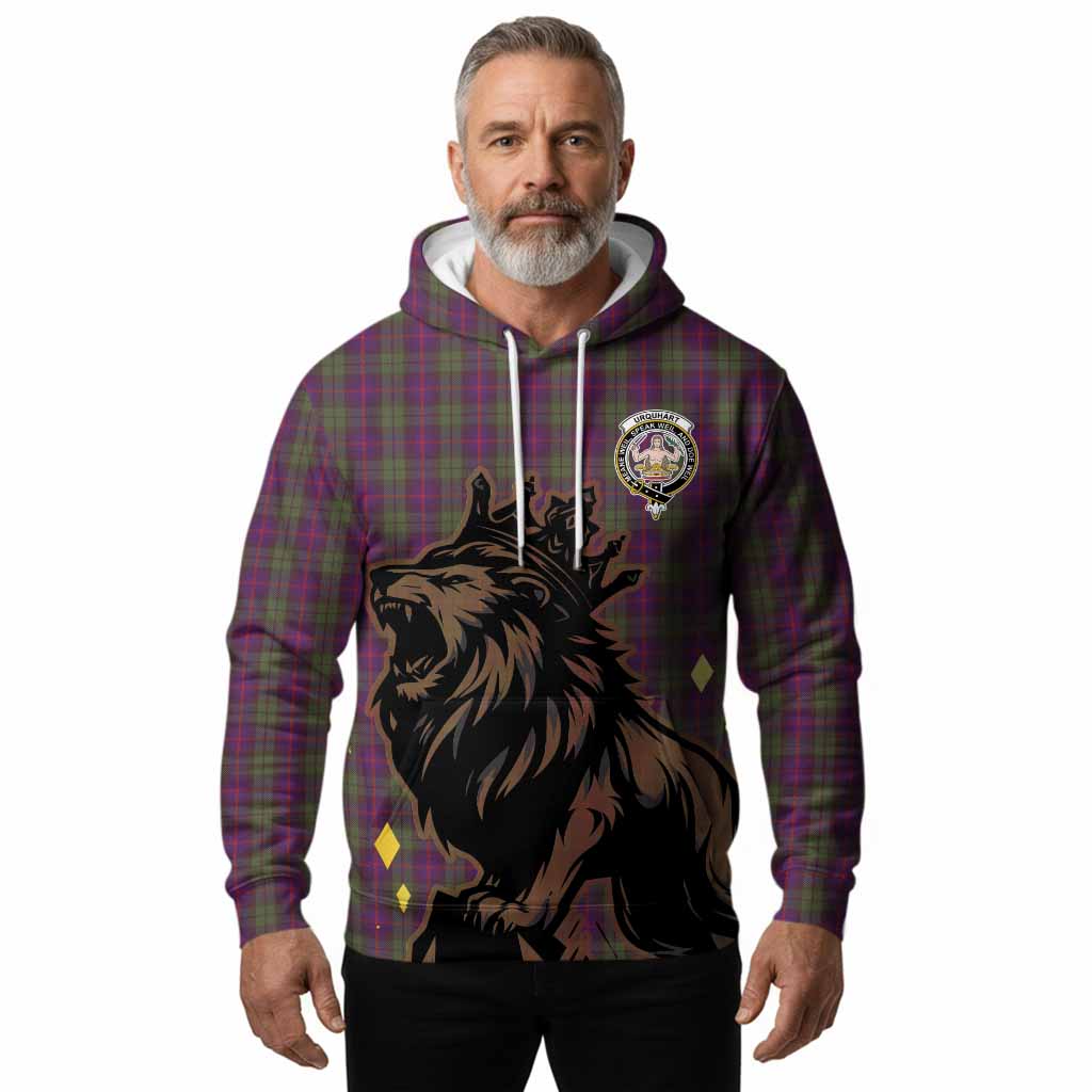 Urquhart Tartan Family Crest Hoodie Crowned Lion Roaring