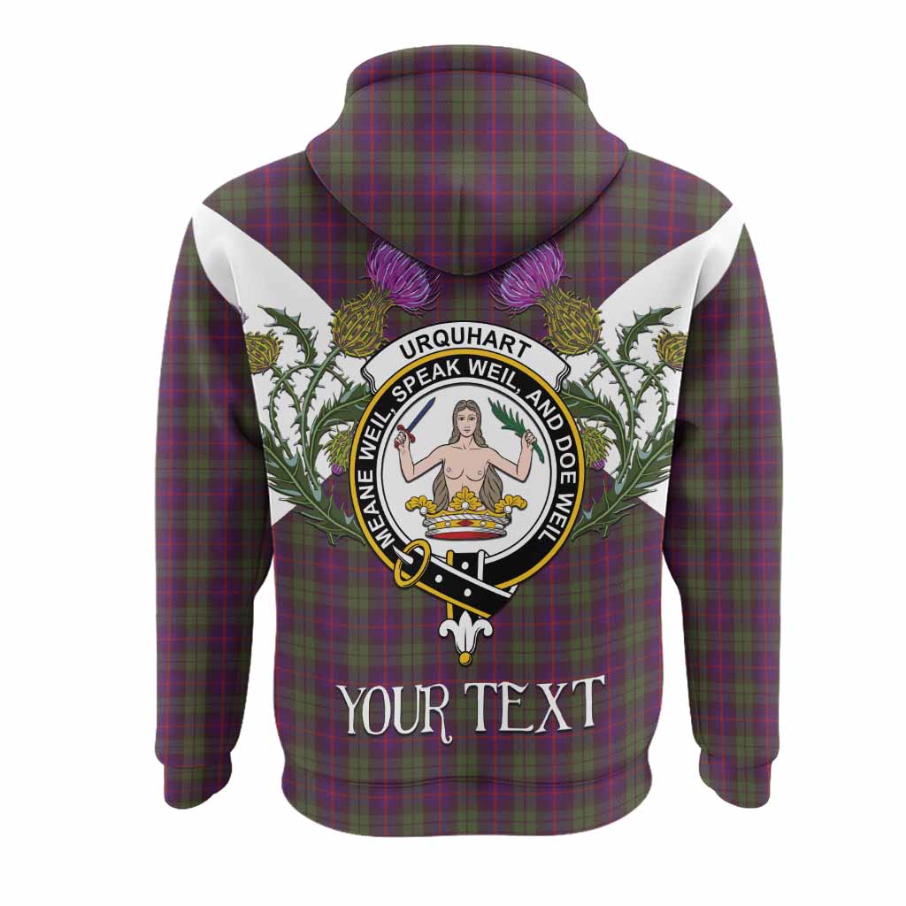 Urquhart Tartan Family Crest Hoodie Scottish Burns Night Thistle Floral