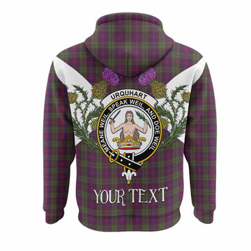 Urquhart Tartan Family Crest Hoodie Scottish Burns Night Thistle Floral