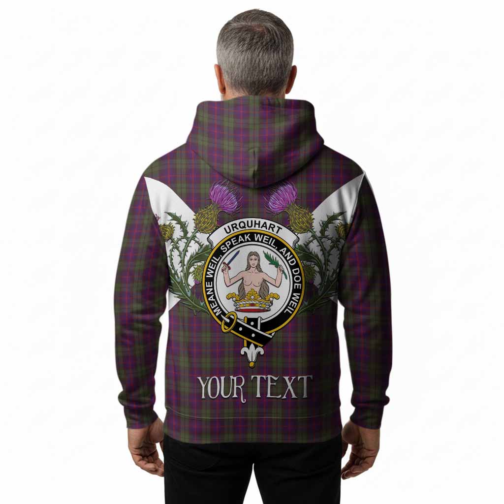 Urquhart Tartan Family Crest Hoodie Scottish Burns Night Thistle Floral