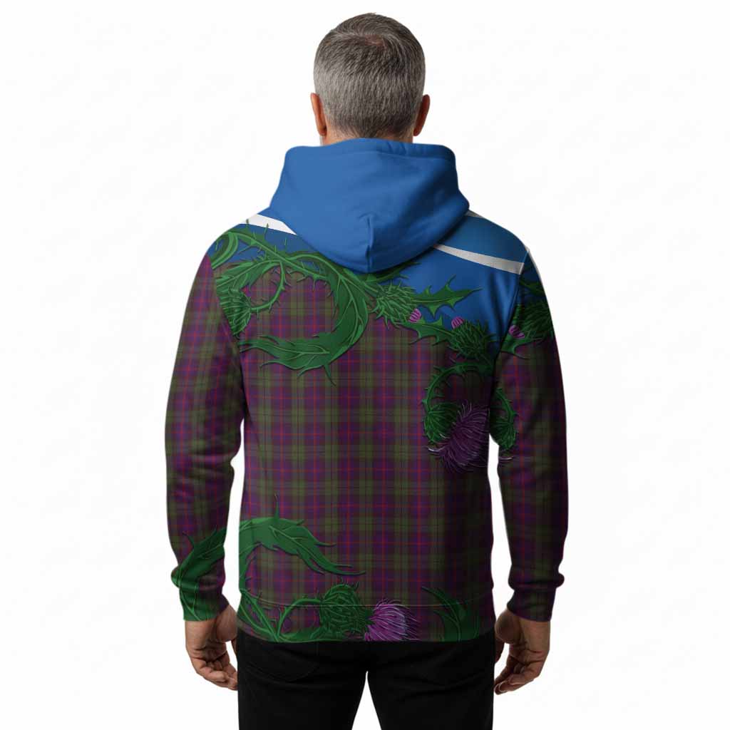 Urquhart Tartan Family Crest Hoodie Thistle in Minimalism