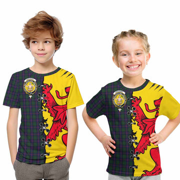 Urquhart Tartan Family Crest Kid T-shirt Lion Rampant Honor
