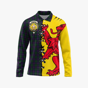 Urquhart Tartan Family Crest Long Sleeve Polo Shirt Lion Rampant Honor