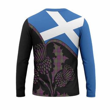 Urquhart Tartan Family Crest Long Sleeve T-Shirt Scotland Thistle Floral Flag Style