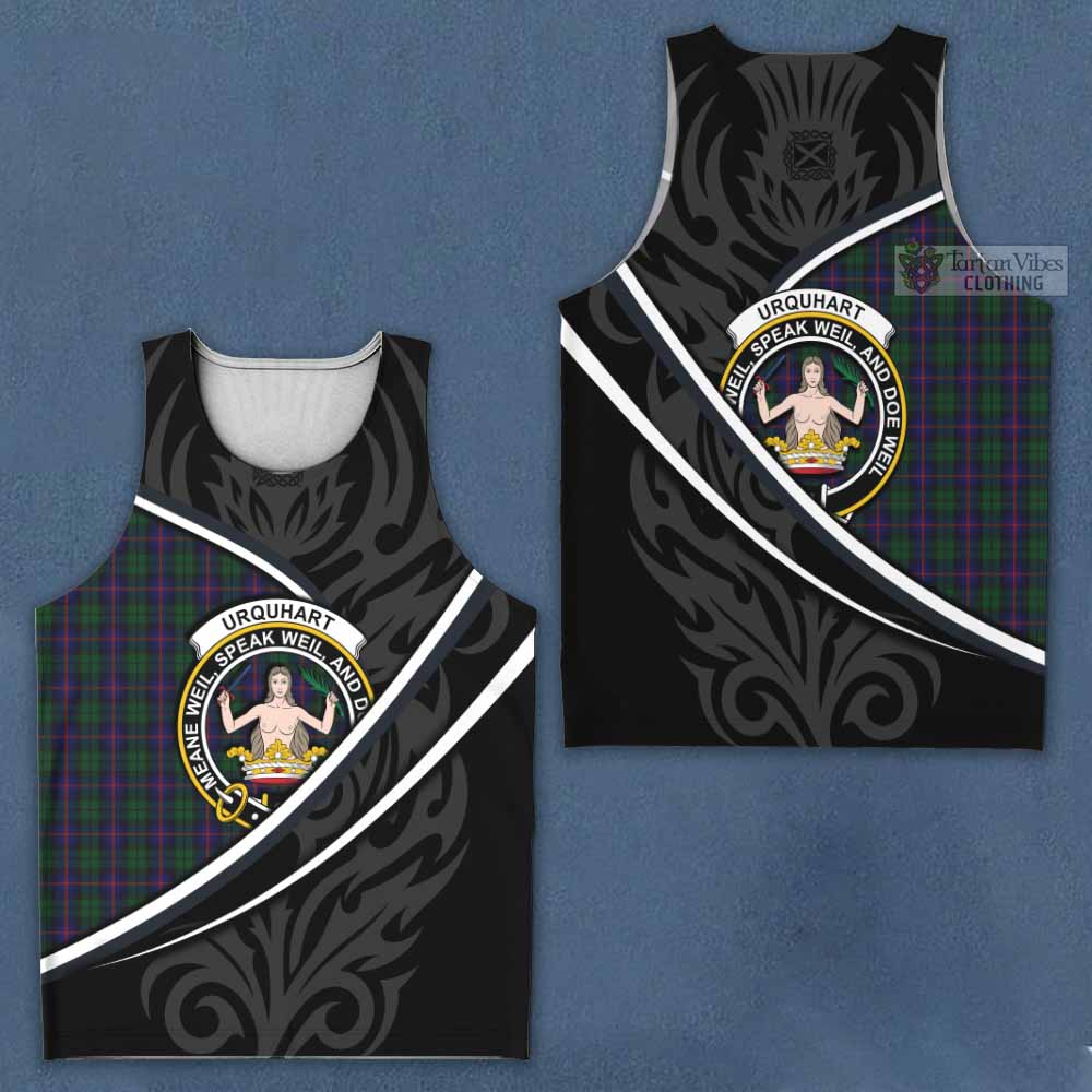 Urquhart Tartan Family Crest Men Tank Top Celtic Scottish Thistle Floral - Tartan Vibes Clothing
