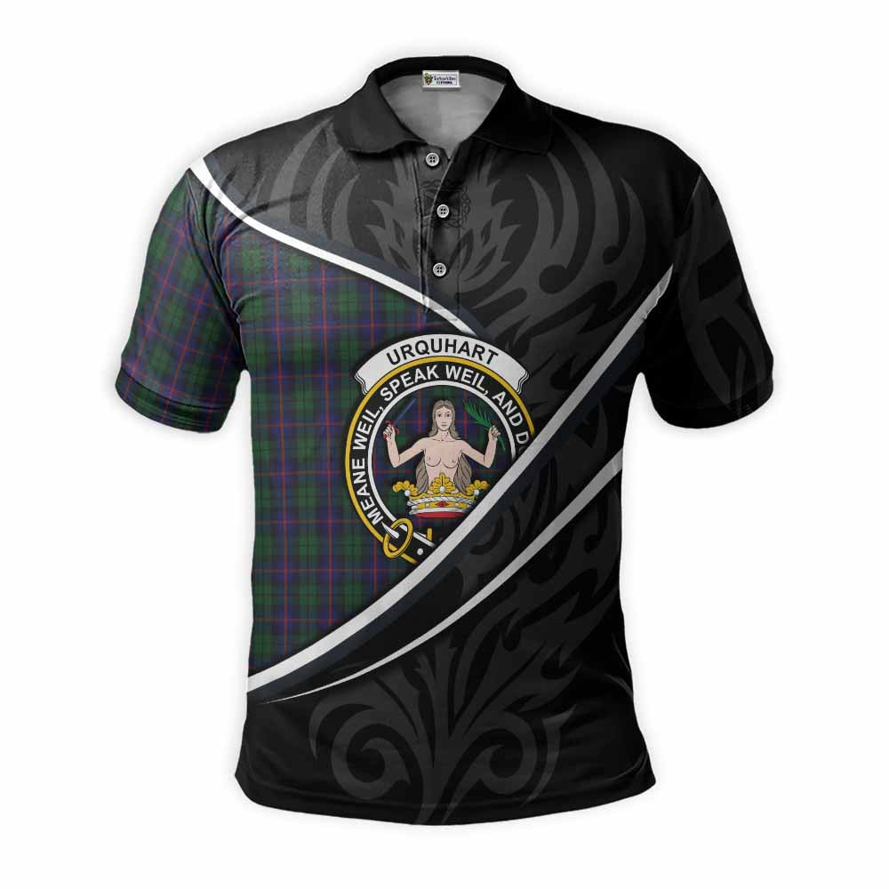 Urquhart Tartan Family Crest Polo Shirt Celtic Scottish Thistle Floral - Tartan Vibes Clothing