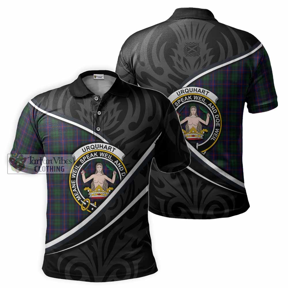 Urquhart Tartan Family Crest Polo Shirt Celtic Scottish Thistle Floral - Tartan Vibes Clothing