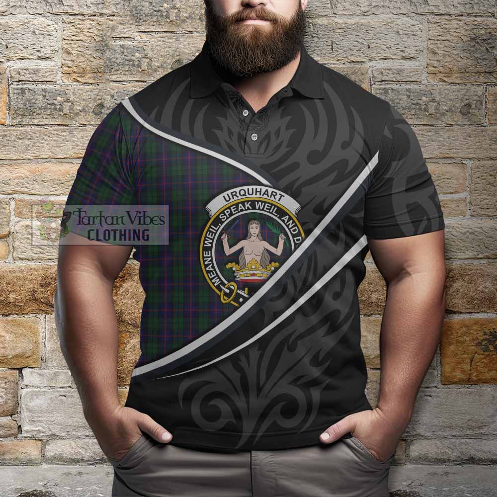 Urquhart Tartan Family Crest Polo Shirt Celtic Scottish Thistle Floral - Tartan Vibes Clothing
