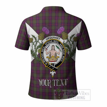 Urquhart Tartan Family Crest Polo Shirt Scottish Burns Night Thistle Floral
