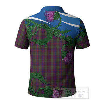 Urquhart Tartan Family Crest Polo Shirt Thistle in Minimalism