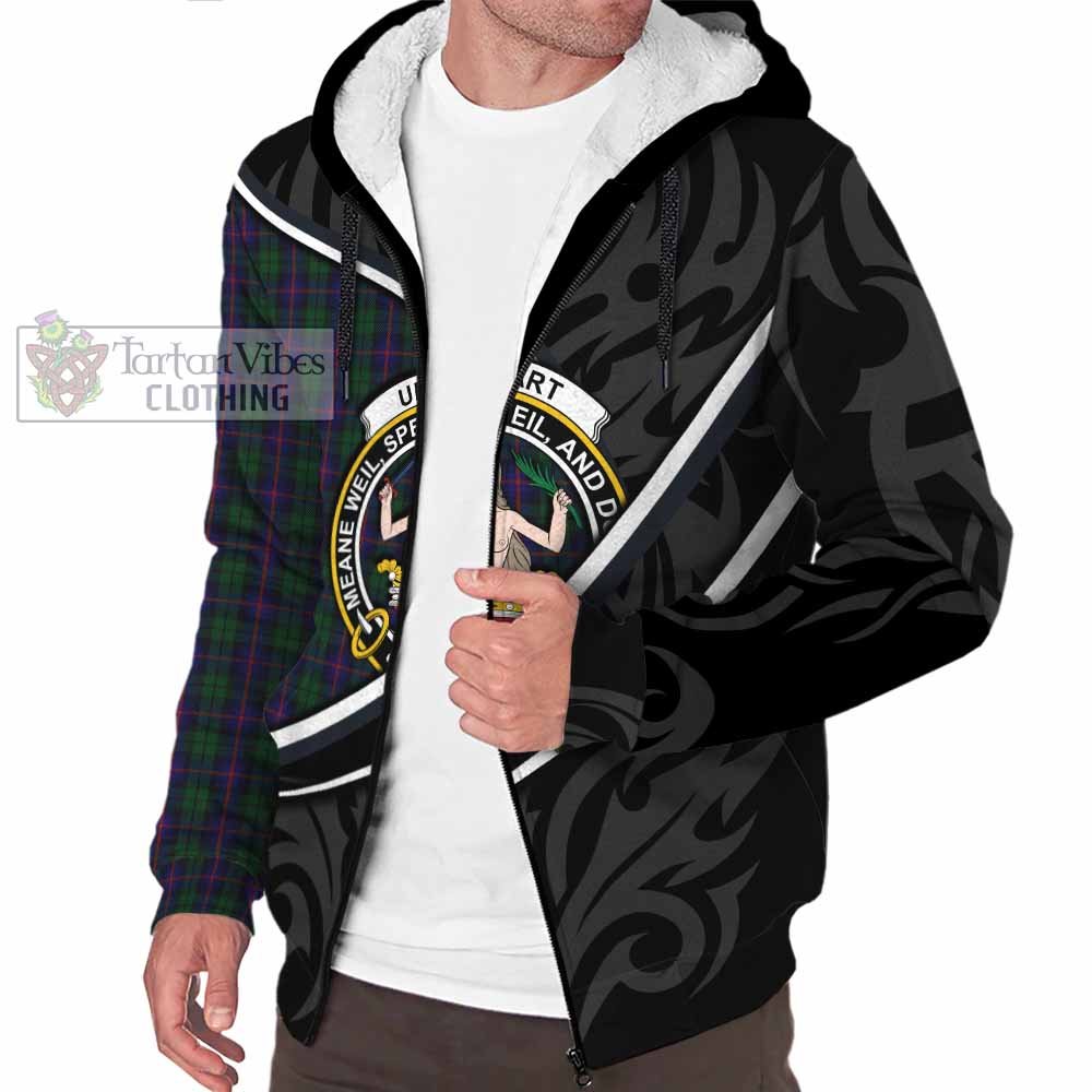 Urquhart Tartan Family Crest Sherpa Hoodie Celtic Scottish Thistle Floral - Tartan Vibes Clothing