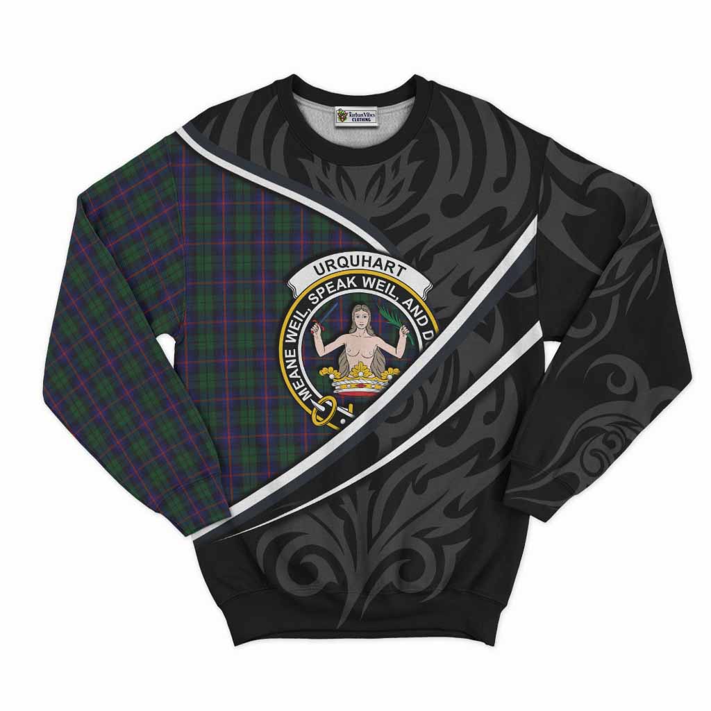 Urquhart Tartan Family Crest Sweatshirt Celtic Scottish Thistle Floral - Tartan Vibes Clothing