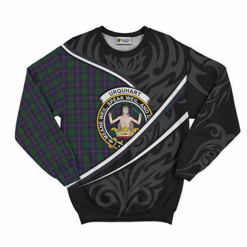 Urquhart Tartan Family Crest Sweatshirt Celtic Scottish Thistle Floral