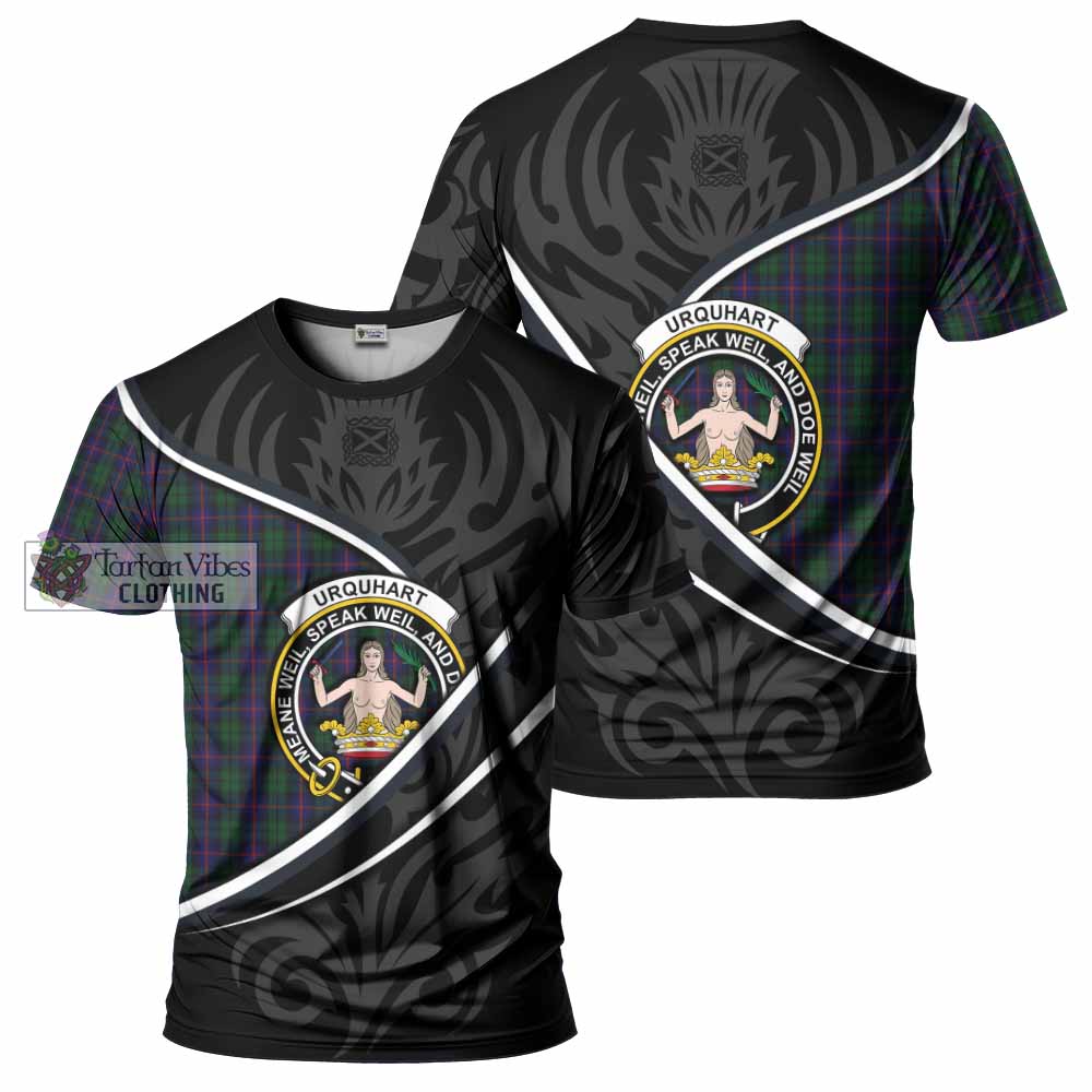 Urquhart Tartan Family Crest T-shirt Celtic Scottish Thistle Floral - Tartan Vibes Clothing