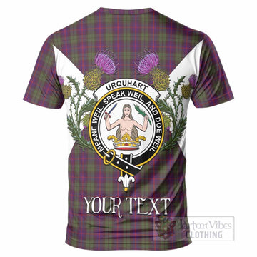 Urquhart Tartan Family Crest T-Shirt Scottish Burns Night Thistle Floral