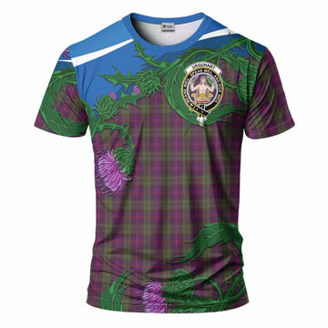 Urquhart Tartan Family Crest T-Shirt Thistle in Minimalism