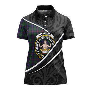 Urquhart Tartan Family Crest Women's Polo Shirt Celtic Scottish Thistle Floral - Tartan Vibes Clothing