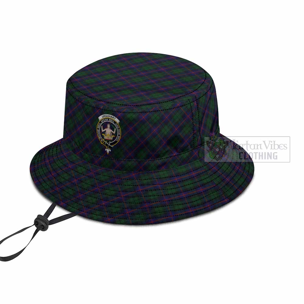 Urquhart Tartan Fishing Hat with Family Crest