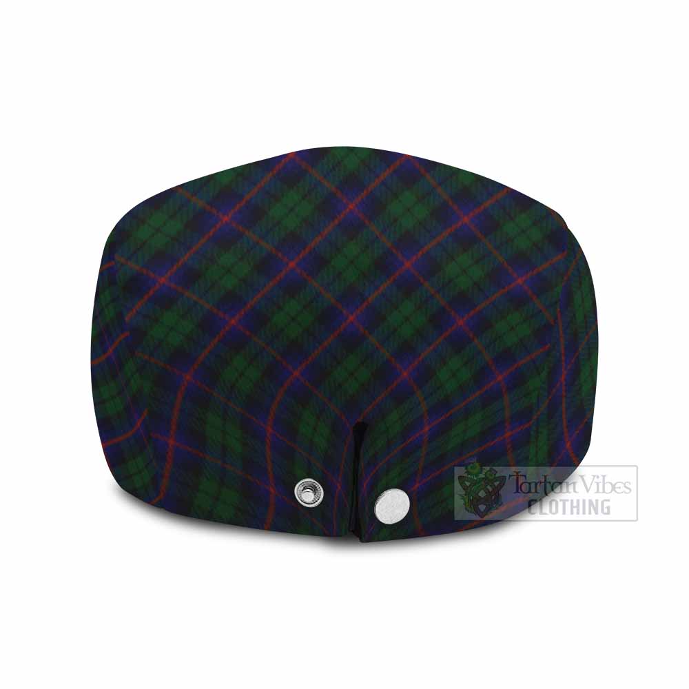 Urquhart Tartan Flat Cap, Jeff Cap Cross Style with Family Crest - Tartan Vibes Clothing