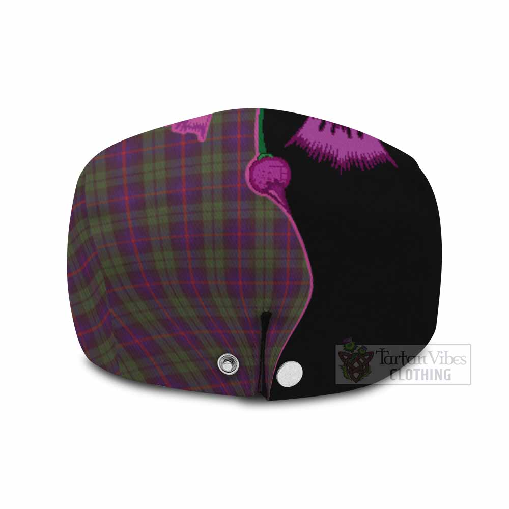 Urquhart Tartan Flat Cap, Jeff Cap Traditional Scottish Thistle