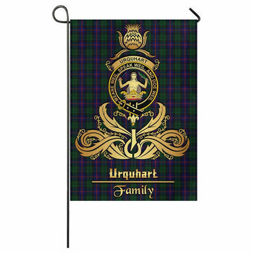 Urquhart Tartan Garden Flag with Highland Thistle Cherish Family Crest Style