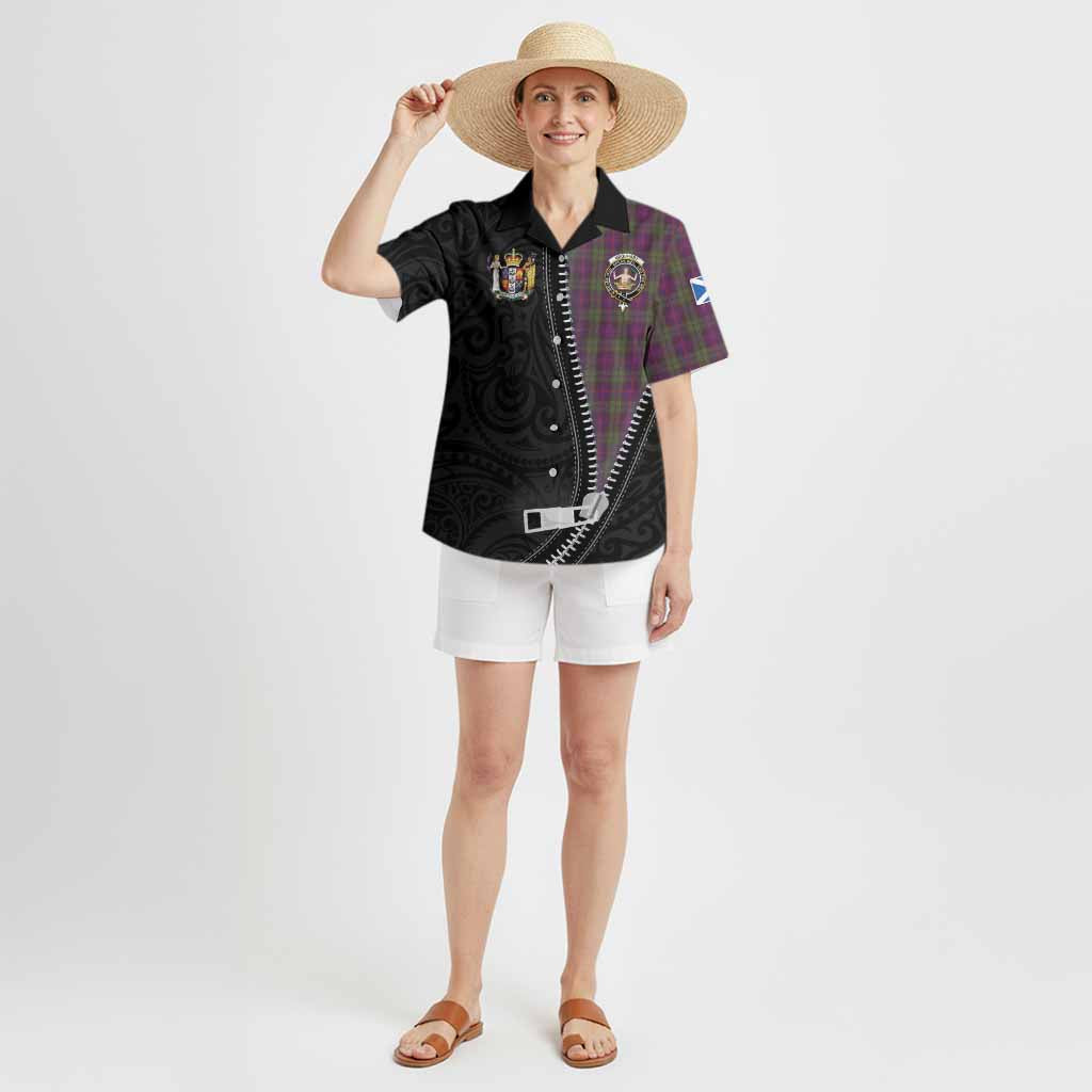 Urquhart Tartan Hawaiian Shirt New Zealand Pattern Unique Zipper Stylized