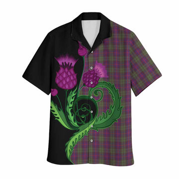 Urquhart Tartan Hawaiian Shirt Traditional Scottish Thistle