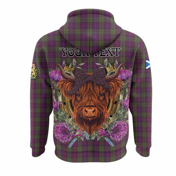 Urquhart Tartan Hoodie Scottish Thistle Heilan Coo