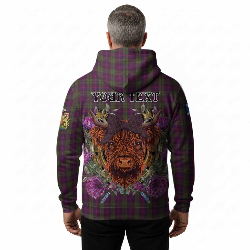 Urquhart Tartan Hoodie Scottish Thistle Heilan Coo