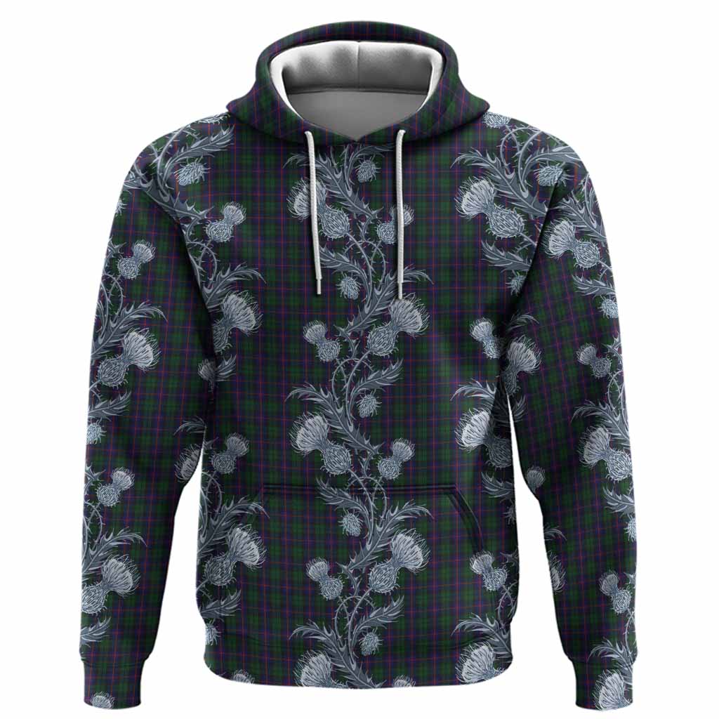 Urquhart Tartan Hoodie Seamless Scottish Thistle Flowers