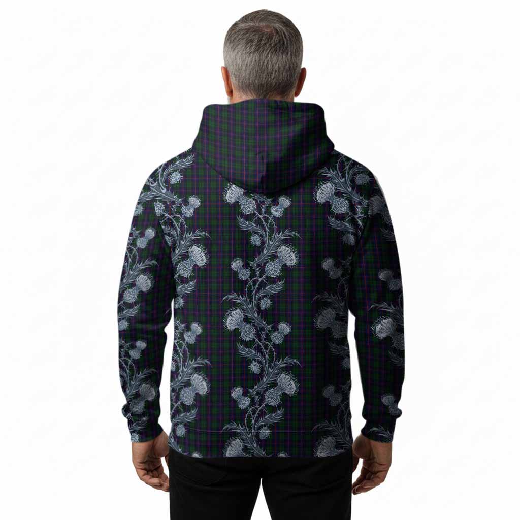 Urquhart Tartan Hoodie Seamless Scottish Thistle Flowers