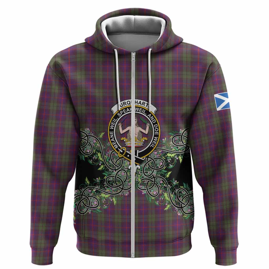 Urquhart Tartan Hoodie Thistle Scottish Spirit