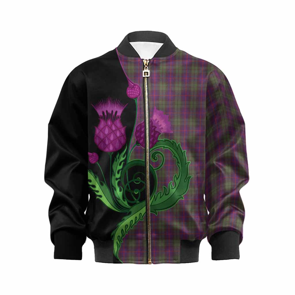 Urquhart Tartan Kid Bomber Jacket Traditional Scottish Thistle