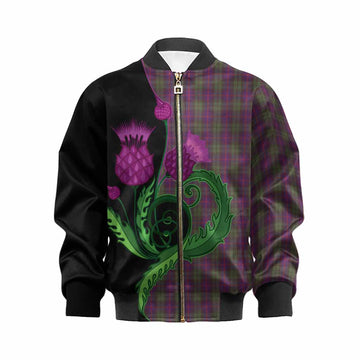 Urquhart Tartan Kid Bomber Jacket Traditional Scottish Thistle