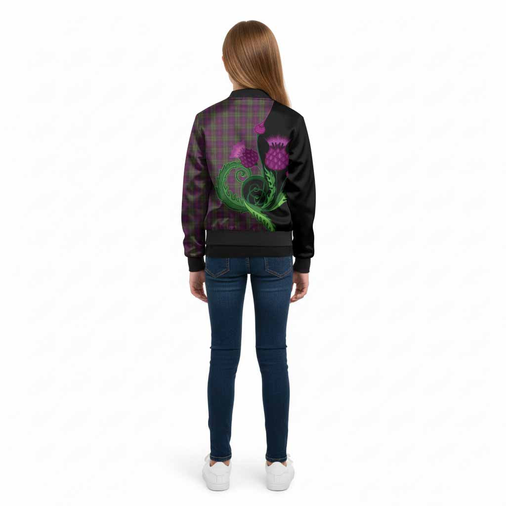 Urquhart Tartan Kid Bomber Jacket Traditional Scottish Thistle