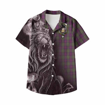 Urquhart Tartan Kid Hawaiian Shirt Roaring Lion Heritage