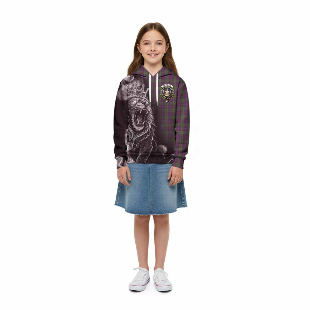 Urquhart Tartan Kid Hoodie Roaring Lion Heritage