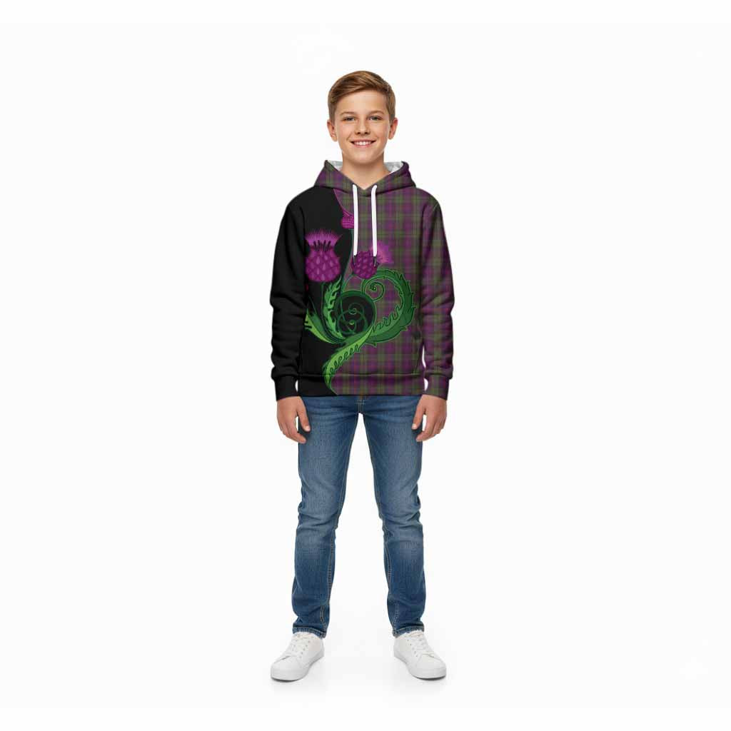 Urquhart Tartan Kid Hoodie Traditional Scottish Thistle