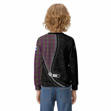 Urquhart Tartan Kid Knitted Sweatshirt New Zealand Pattern Unique Zipper Stylized